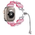 For Apple Watch Ultra 49mm Resin Retractable Chain Watch Band(Pink)