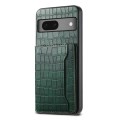 For Google Pixel 7 5G Crocodile Texture Card Bag Design Full Coverage Phone Case(Green)