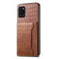 For Samsung Galaxy A31 4G Crocodile Texture Card Bag Design Full Coverage Phone Case(Brown)