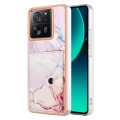 For Xiaomi 13T / 13T Pro Marble Pattern IMD Card Slot Phone Case(Rose Gold)