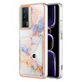 For Xiaomi Poco F5 Pro 5G / Redmi K60 Marble Pattern IMD Card Slot Phone Case(Galaxy Marble White)