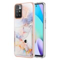 For Xiaomi Redmi 10 Marble Pattern IMD Card Slot Phone Case(Galaxy Marble White)