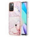 For Xiaomi Redmi 10 Marble Pattern IMD Card Slot Phone Case(Rose Gold)