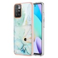 For Xiaomi Redmi 10 Marble Pattern IMD Card Slot Phone Case(Green)