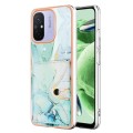 For Xiaomi Redmi 12C / 11A 4G Marble Pattern IMD Card Slot Phone Case(Green)
