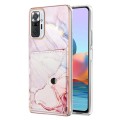 For Xiaomi Redmi Note 10 Pro Max Marble Pattern IMD Card Slot Phone Case(Rose Gold)