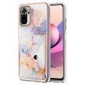 For Xiaomi Redmi Note 10s Marble Pattern IMD Card Slot Phone Case(Galaxy Marble White)