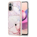 For Xiaomi Redmi Note 10s Marble Pattern IMD Card Slot Phone Case(Rose Gold)