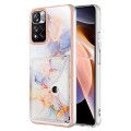 For Xiaomi Redmi Note 11 Pro / 11 Pro+ Marble Pattern IMD Card Slot Phone Case(Galaxy Marble White)