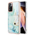 For Xiaomi Redmi Note 11 Pro / 11 Pro+ Marble Pattern IMD Card Slot Phone Case(Green)