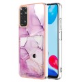 For Xiaomi Redmi Note 11s / Note 11 4G Global Marble Pattern IMD Card Slot Phone Case(Pink Purple Go