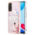 For Xiaomi Redmi Note 11s / Note 11 4G Global Marble Pattern IMD Card Slot Phone Case(Rose Gold)