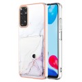 For Xiaomi Redmi Note 11s / Note 11 4G Global Marble Pattern IMD Card Slot Phone Case(White Purple)