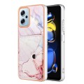 For Xiaomi Redmi Note 11T Pro Marble Pattern IMD Card Slot Phone Case(Rose Gold)