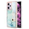 For Xiaomi Redmi Note 12 Pro Speed Marble Pattern IMD Card Slot Phone Case(Green)