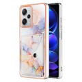 For Xiaomi Redmi Note 12 Pro+ Marble Pattern IMD Card Slot Phone Case(Galaxy Marble White)