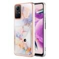 For Xiaomi Redmi Note 12S 4G Marble Pattern IMD Card Slot Phone Case(Galaxy Marble White)