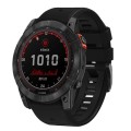 For Garmin Fenix 7 Pro 22mm Solid Color Steel Buckle Silicone Quick Release Watch Band(Black)