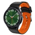 For Samsung Galaxy Watch 6 Two Color Silicone Watch Band(Black Orange)