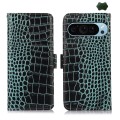 For Google Pixel 9 Crocodile Top Layer Cowhide Leather Phone Case(Green)
