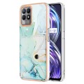 For Realme 8i Marble Pattern IMD Card Slot Phone Case(Green)