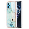 For Realme 9 Pro+ 5G Marble Pattern IMD Card Slot Phone Case(Green)