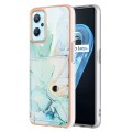 For Realme 9i / OPPO A36 Marble Pattern IMD Card Slot Phone Case(Green)