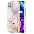 For Realme C21Y Marble Pattern IMD Card Slot Phone Case(Galaxy Marble White)