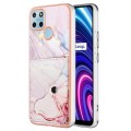 For Realme C21Y Marble Pattern IMD Card Slot Phone Case(Rose Gold)