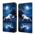 For LG K22/K22 + Crystal Painted Leather Phone case(White Horse)