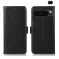 For Google Pixel 9 Pro Crazy Horse Top Layer Cowhide Leather Phone Case(Black)