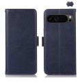 For Google Pixel 9 Pro Crazy Horse Top Layer Cowhide Leather Phone Case(Blue)