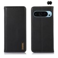 For Google Pixel 9 KHAZNEH Nappa Top Layer Cowhide Leather Phone Case(Black)