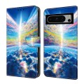 For Google Pixel 6a Crystal Painted Leather Phone case(Colorful Sky)