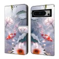 For Google Pixel 6 Pro Crystal Painted Leather Phone case(Koi)