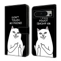 For Google Pixel 7 Pro 5G Crystal Painted Leather Phone case(Dont Touch My Phone)