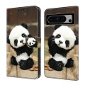 For Google Pixel 7 Pro 5G Crystal Painted Leather Phone case(Panda)