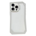 For iPhone 15 Pro Max Creative Irregular Frame Shockproof Phone Case(White)