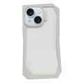 For iPhone 15 Creative Irregular Frame Shockproof Phone Case(White)