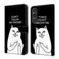 For Sony Xperia 1 IV Crystal Painted Leather Phone case(Dont Touch My Phone)