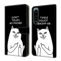 For Sony Xperia 5 III Crystal Painted Leather Phone case(Dont Touch My Phone)