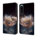 For Sony Xperia 5 IV Crystal Painted Leather Phone case(Peony)