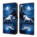 For Sony Xperia 10 III Crystal Painted Leather Phone case(White Horse)