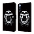 For Sony Xperia 10 III Crystal Painted Leather Phone case(Skull)