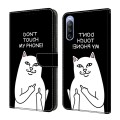 For Sony Xperia 10 IV Crystal Painted Leather Phone case(Dont Touch My Phone)