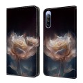 For Sony Xperia 10 IV Crystal Painted Leather Phone case(Peony)