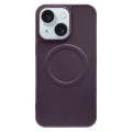For iPhone 15 2 in 1 MagSafe Magnetic Silicone Leather Phone Case(Purple)