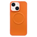 For iPhone 14 2 in 1 MagSafe Magnetic Silicone Leather Phone Case(Orange)