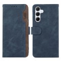 For Samsung Galaxy A14 5G ABEEL Color Block Magnetic RFID Leather Phone Case(Blue-Brown)