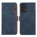 For Samsung Galaxy A53 5G ABEEL Color Block Magnetic RFID Leather Phone Case(Blue-Brown)
